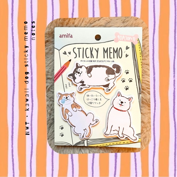 π·οΈ kawaii sleepy dog sticky note set - Picture 1 of 12